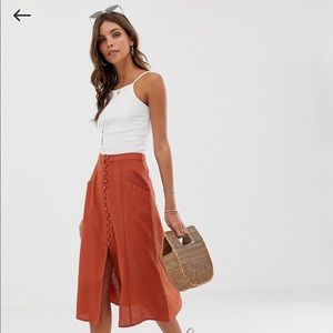 Burnt orange Midi Skirt